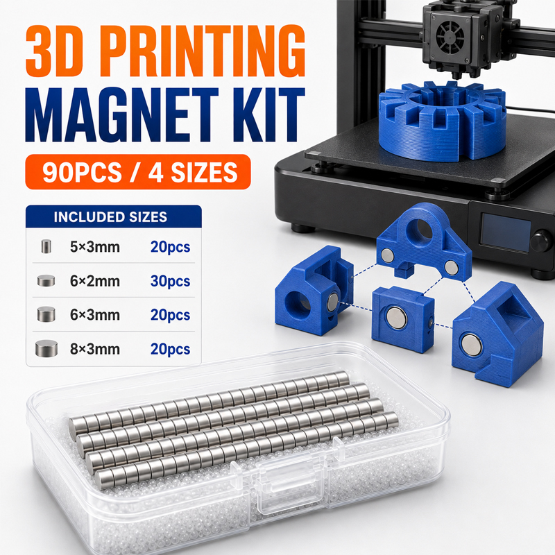 3D Printing Bambu Lab - Kit de 90 Imanes de Neodimio