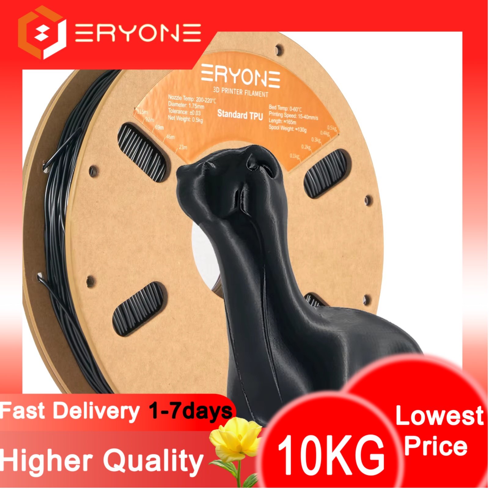 3D Printing Nylon - Filamento TPU Flexible Eryone 1,75mm filamento