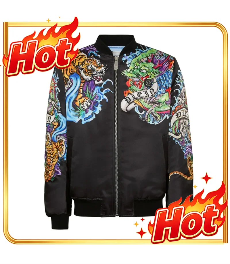 3D Printing Mask - Chaqueta bomber para hombre con estampado